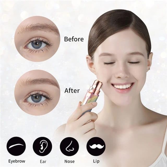 Blawless 2 In 1 Eyebrow Trimmer Runtime 30 Min Body Groomer For Women (Multicolor), Adaptor,Battery Powered