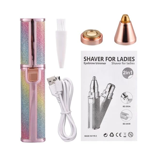 Blawless 2 In 1 Eyebrow Trimmer Runtime 30 Min Body Groomer For Women (Multicolor), Adaptor,Battery Powered