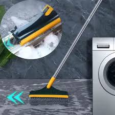 Bathroom Cleaning Brush with Wiper Upgraded 3 in 1 Tiles Cleaning Brush Bathroom Brush with Long Handle 180° Rotate Bathroom Floor Cleaning Brush Bathroom Cleaning Accessories